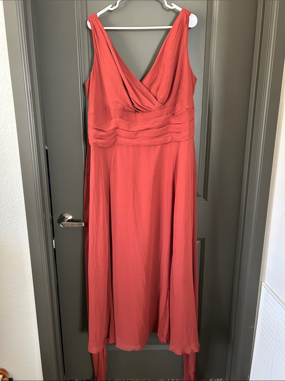 Sleeveless Cinnamon chiffonV-Neck Maxi Dress - beautiful bridesmaid dress